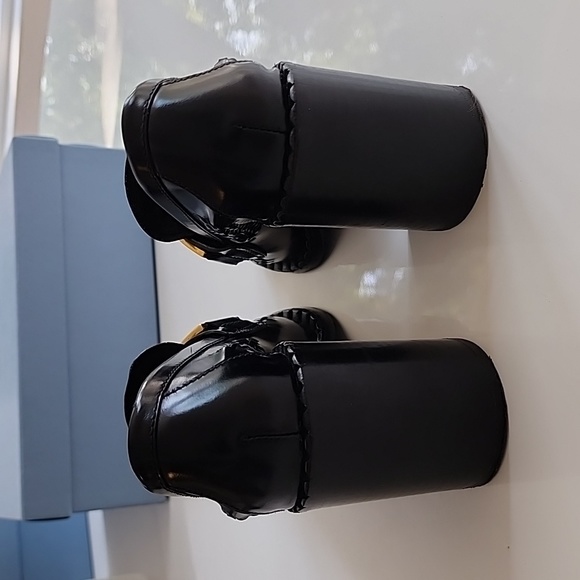 Prada Woven Leather Stacked Heel Loafer - Picture 4 of 7